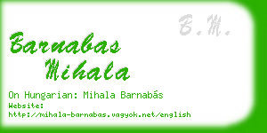 barnabas mihala business card