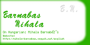 barnabas mihala business card